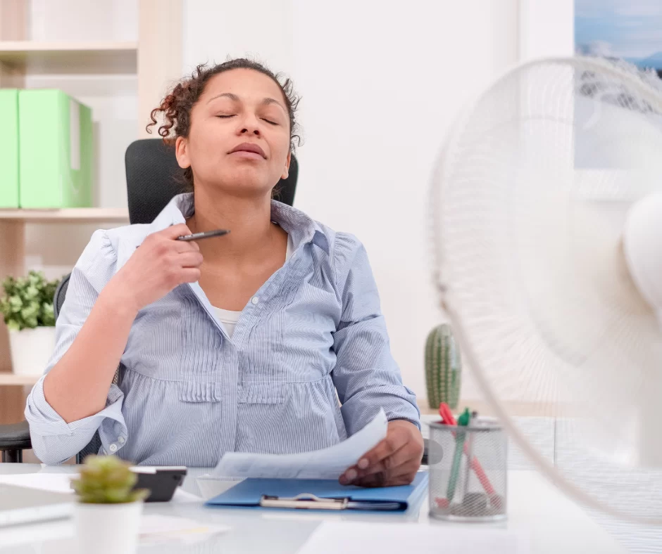 Air Conditioning Unit Replacement: Lady Sweating 
